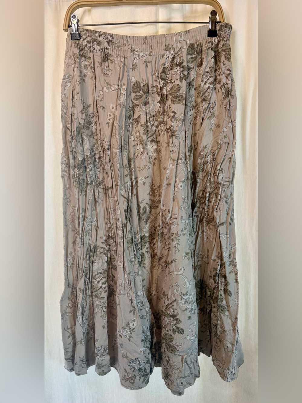 Laura Ashley Taupe Floral Maxi Skirt